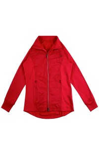 訂製紅色純色風褸外套      設計多袋風褸外套設計    運動夾克    運動修身    風褸外套供應商     戶外運動    J1010 45度照